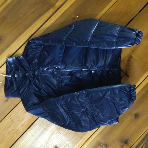 NEW! Women's Iridescent Shine Duvet Puffer Jacket Coat, Blue - Wild Fable - Picture 3 of 16